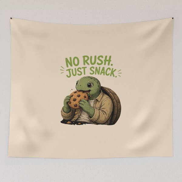 Item preview, No Rush Just Snack Turtle T-Shirt – Funny Cookie Lover Slow Life Shirt designed and sold by Aimetoi.