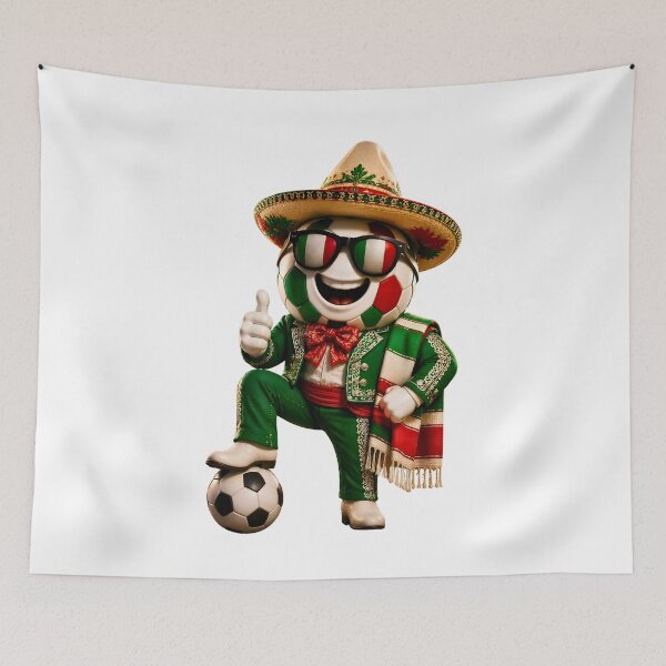 Item preview, Mexico Soccer Mascot Funny Football Cartoon Graphic designed and sold by ArtSpark Studio.