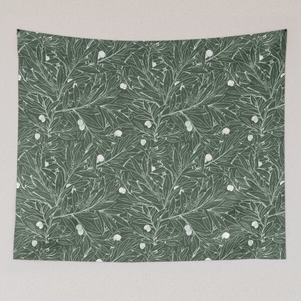 Item preview, Green olive and olive tree pattern designed and sold by anaislalovi.