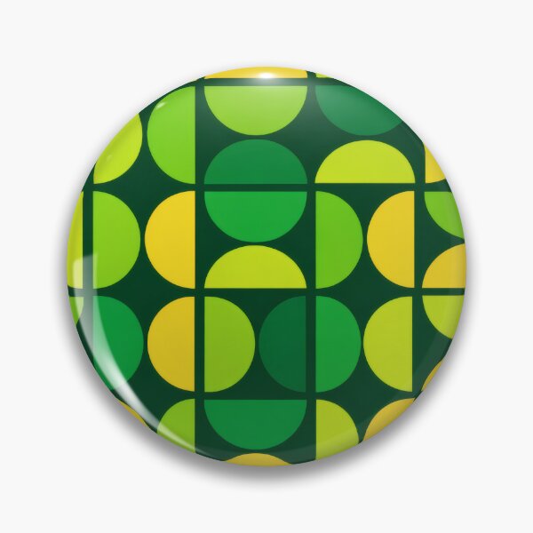 Item preview, Mid-Century Modern Green Geometric Circles Pattern designed and sold by Ela Design Studio .