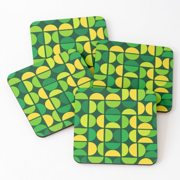 Item preview, Mid-Century Modern Green Geometric Circles Pattern designed and sold by Ela Art Space .