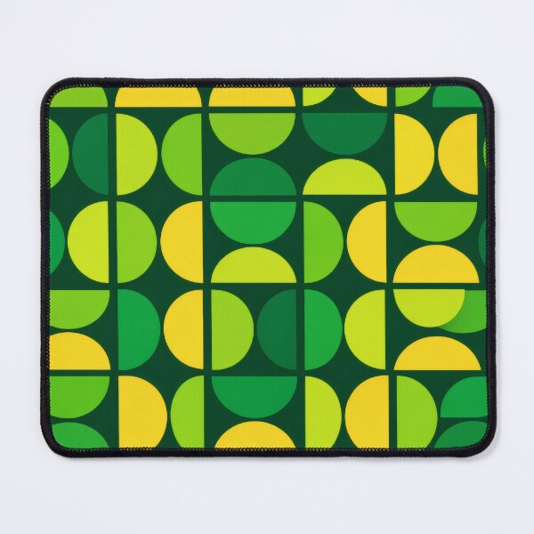 Item preview, Mid-Century Modern Green Geometric Circles Pattern designed and sold by Ela Design Studio .