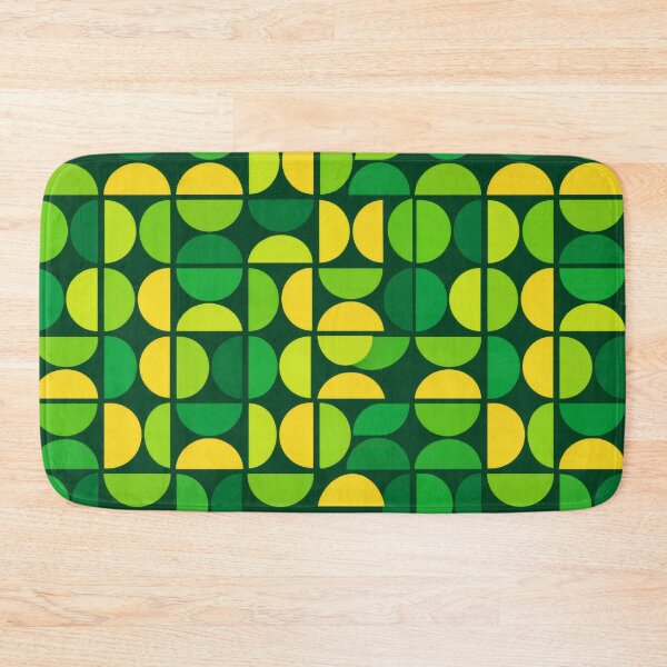 Item preview, Mid-Century Modern Green Geometric Circles Pattern designed and sold by Ela Design Studio .