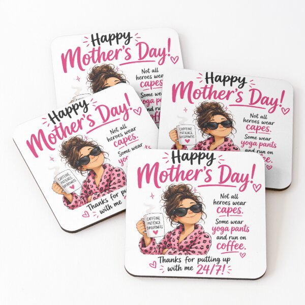 Item preview, Funny Mother’s Day Shirt – Tired Mom Coffee Lover PNG – “Mothers Don’t Wear Capes” Cute Mama Graphic Tee Design designed and sold by 1234saad.