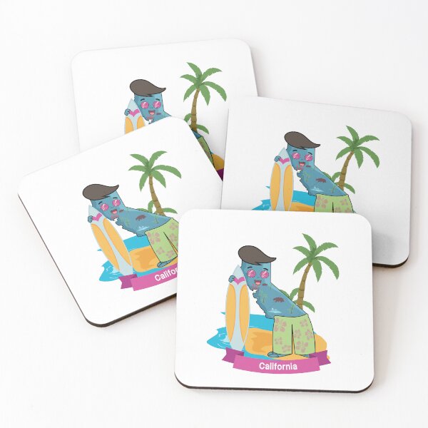 Item preview, Cute California Map Character - Kawaii Golden State Surf Art designed and sold by Travel.Art.