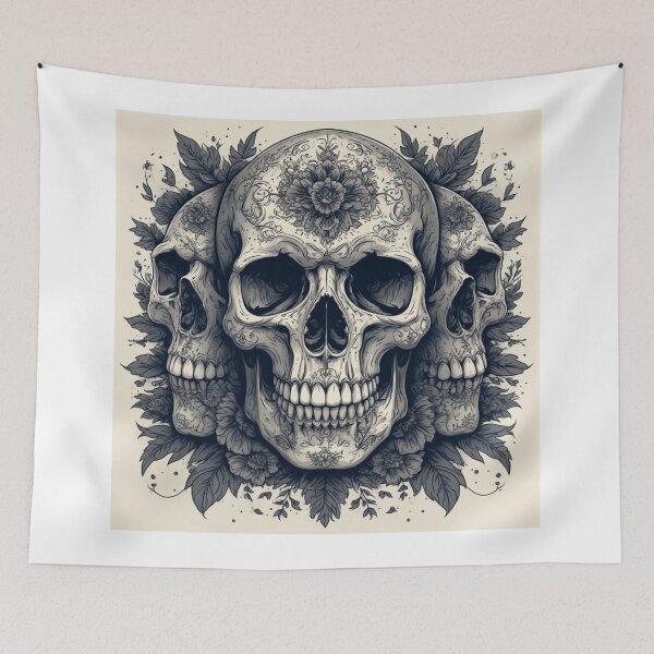 Item preview, Flower an skulls designed and sold by Kari's shop.