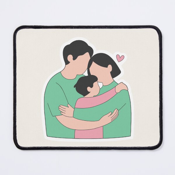 Item preview, Queer Parent Hug Family Illustration designed and sold by TrendMorphic.