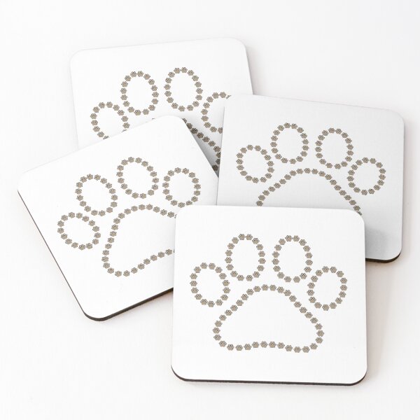 Item preview, V1 Cute Cat - Dog Paw Print Made of Small Pawprints Mosaic designed and sold by CraftMuse19.