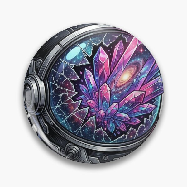 Item preview, Galaxy Crystal Cluster Astronaut Helmet Space Art designed and sold by JeevanStickers.