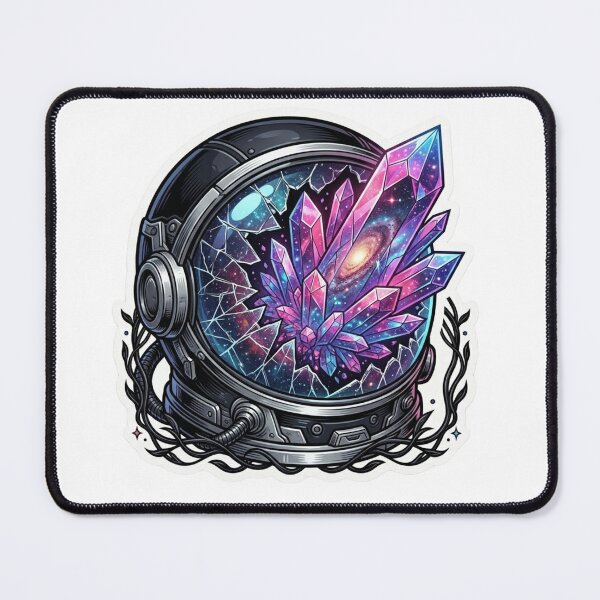 Item preview, Galaxy Crystal Cluster Astronaut Helmet Space Art designed and sold by JeevanStickers.