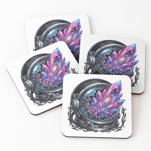 Item preview, Galaxy Crystal Cluster Astronaut Helmet Space Art designed and sold by JeevanStickers.