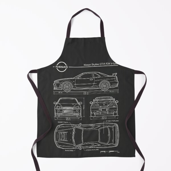 Item preview, Nissan Skyline GT-R R34 V-Spec Blueprint JDM Godzilla Outline designed and sold by Motorline44.