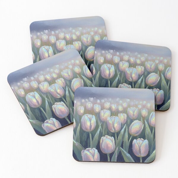 Item preview, Tulips Holographic Iridescent Floral Bouquet Art designed and sold by GymTanLaundry.