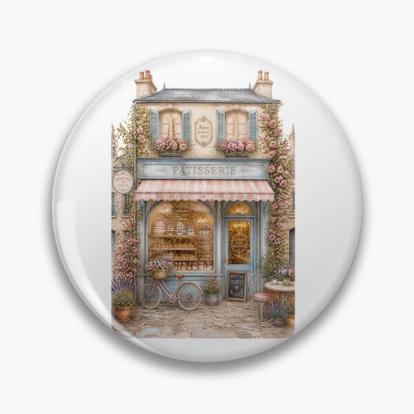 Item preview, Pastel Patisserie Storefront Illustration — Whimsical French Bakery Art Print, Cottagecore Boulangerie Wall Art, Gift for Bakers, Kitchen Decor designed and sold by HOODYBUDSTYLES.