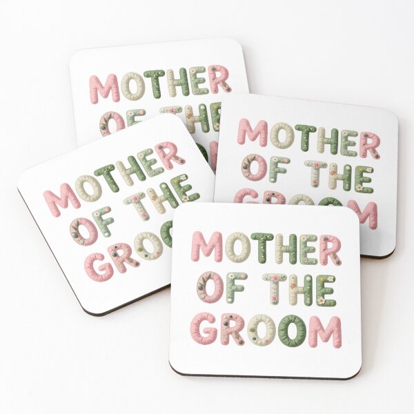 Item preview, MOTHER OF THE GROOM - IN PINK AND GREEN FAUX LETTERING designed and sold by AlexOBrienArt.