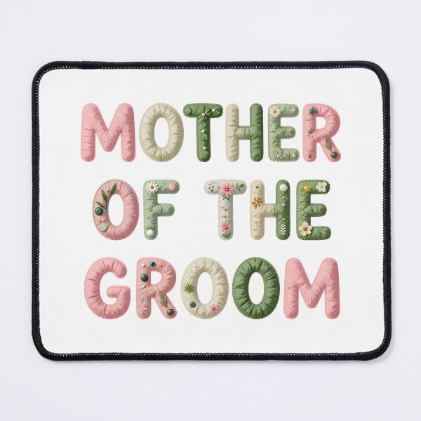 Item preview, MOTHER OF THE GROOM - IN PINK AND GREEN FAUX LETTERING designed and sold by AlexOBrienArt.