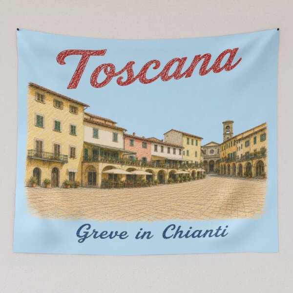 Item preview, Greve in Chianti, Tuscany - Italian square in crayon style designed and sold by JOANNASKAH.