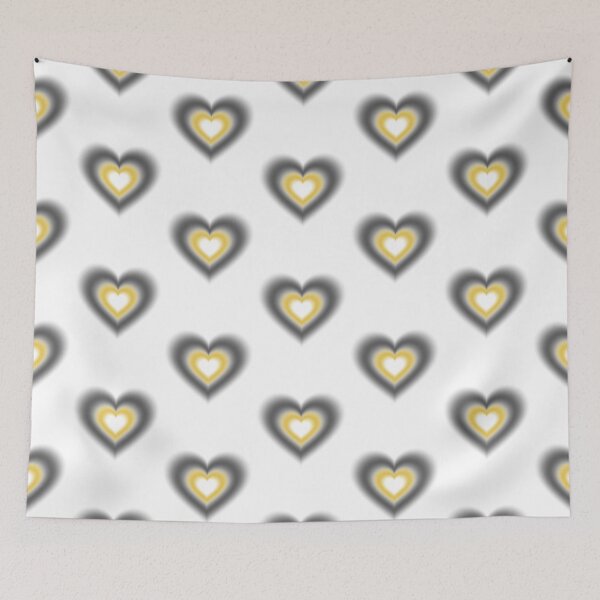 Item preview, Black and yellow blurry hearts designed and sold by serenebookworm.