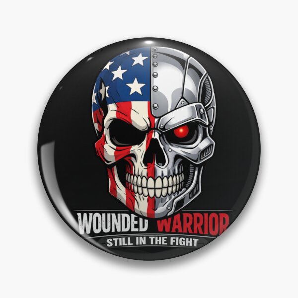 Item preview, Patriotic Skull Robotic Head Veteran Support designed and sold by Tsugraf Designs.
