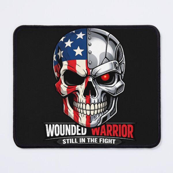 Item preview, Patriotic Skull Robotic Head Veteran Support designed and sold by Tsugraf Designs.