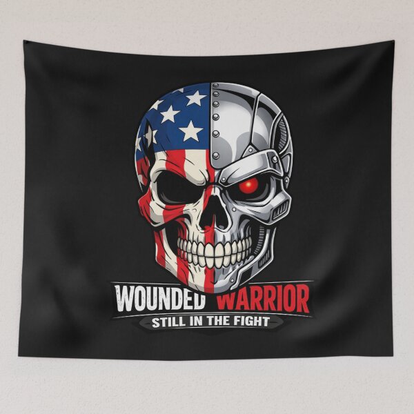 Item preview, Patriotic Skull Robotic Head Veteran Support designed and sold by Tsugraf Designs.