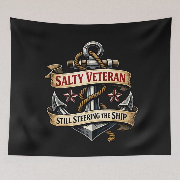 Item preview, Salty Veteran Still Steering Ship Anchor designed and sold by Tsugraf Designs.