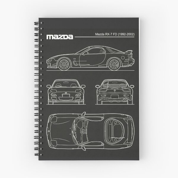 Item preview, Mazda RX7 FD Blueprint Rotary Engine JDM Sport Car Outline designed and sold by Motorline44.