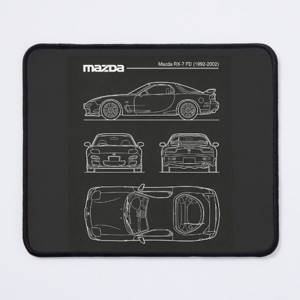 Item preview, Mazda RX7 FD Blueprint Rotary Engine JDM Sport Car Outline designed and sold by Motorline44.