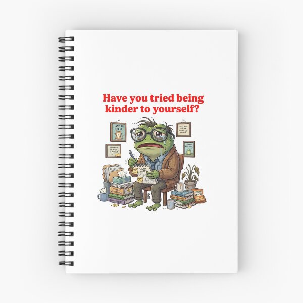 Item preview, Have You Tried Being Kinder to Yourself Frog Meme designed and sold by Burnout-Beasts.