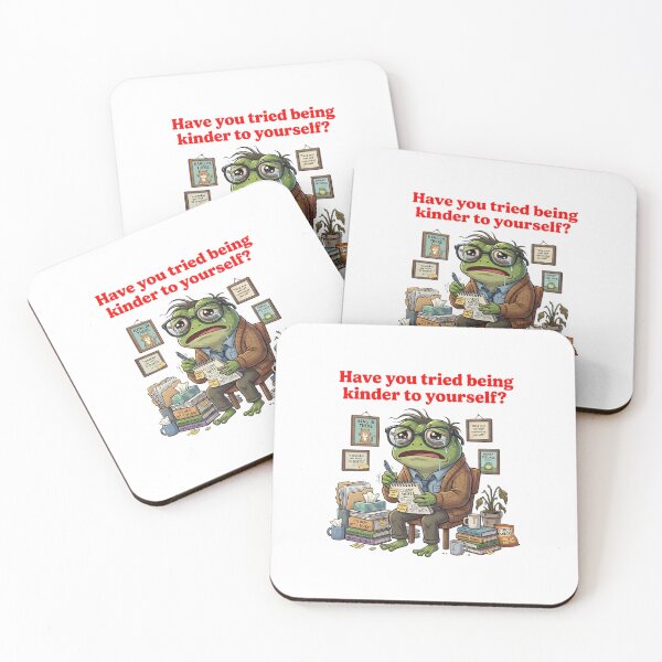 Item preview, Have You Tried Being Kinder to Yourself Frog Meme designed and sold by Burnout-Beasts.