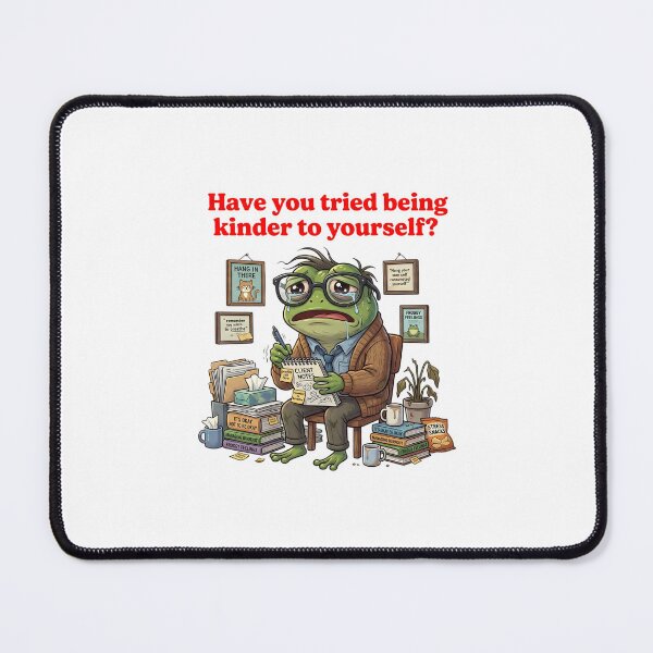 Item preview, Have You Tried Being Kinder to Yourself Frog Meme designed and sold by Burnout-Beasts.