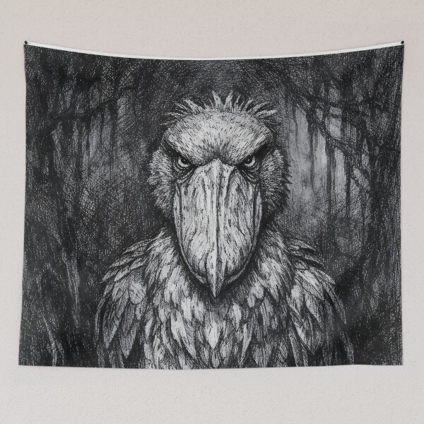 Item preview, Shoebill Stork Existential Stillness Sketch designed and sold by WildlifeInc.
