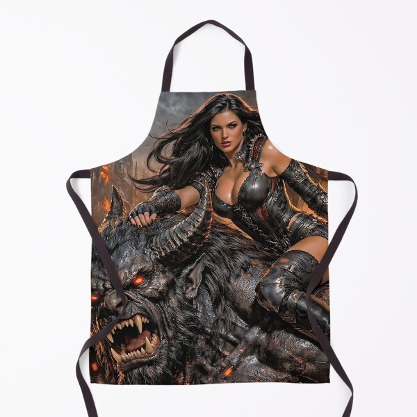 Item preview, Infernal Queen Riding the Hell Beast – Dark Fantasy Oil Painting designed and sold by thor81pl.