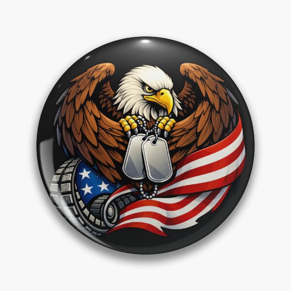Item preview, American Eagle Flag Dog Tags Military Veteran USA designed and sold by Tsugraf Designs.