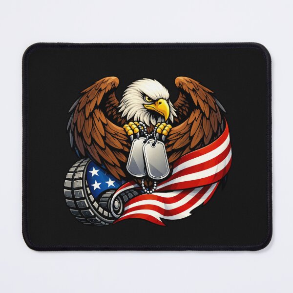 Item preview, American Eagle Flag Dog Tags Military Veteran USA designed and sold by Tsugraf Designs.