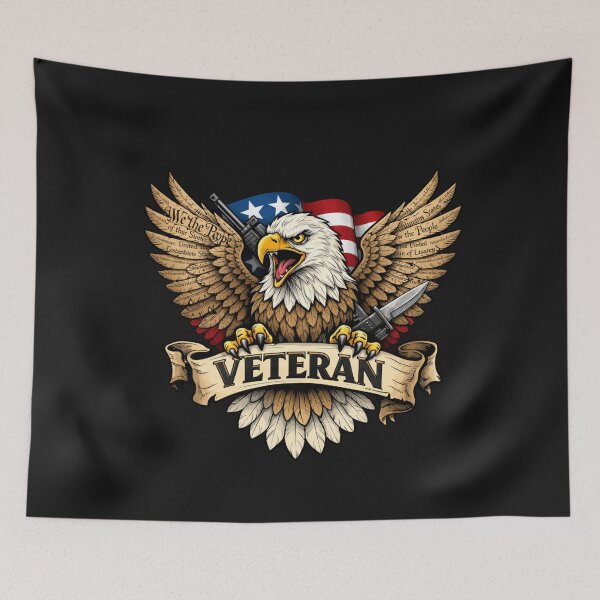 Item preview, Patriotic Veteran Eagle We The People Flag designed and sold by Tsugraf Designs.