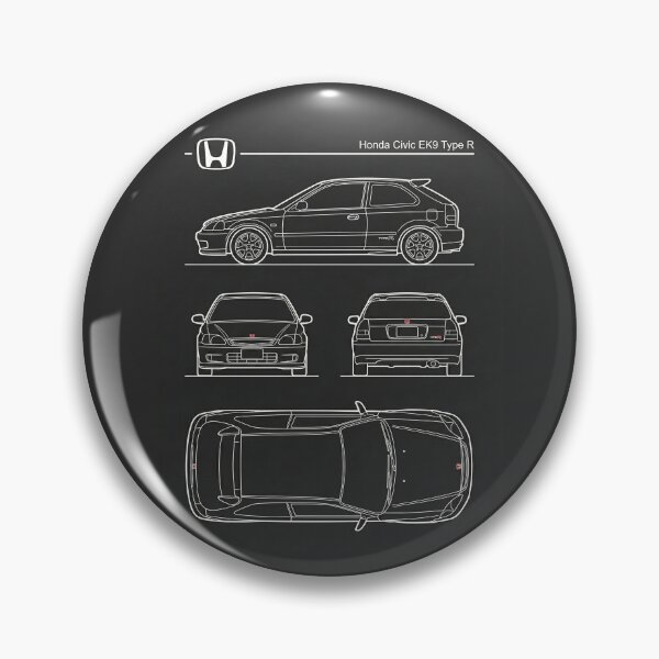 Item preview, Honda Civic EK9 Type R Blueprint JDM Hatchback Outline designed and sold by Motorline44.
