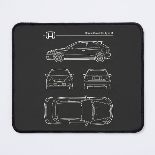 Item preview, Honda Civic EK9 Type R Blueprint JDM Hatchback Outline designed and sold by Motorline44.