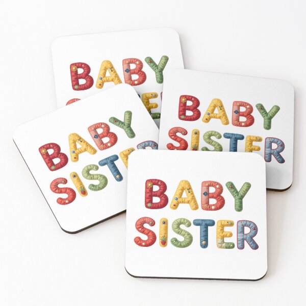Item preview, BABY SISTER - IN COLORFUL FAUX LETTERING designed and sold by AlexOBrienArt.