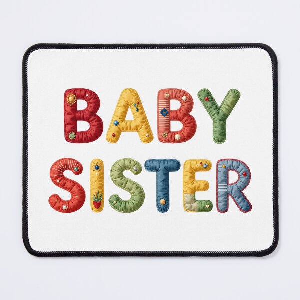 Item preview, BABY SISTER - IN COLORFUL FAUX LETTERING designed and sold by AlexOBrienArt.