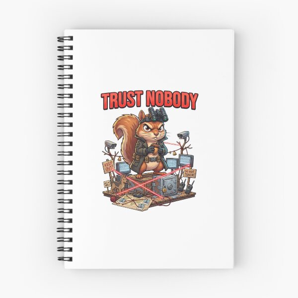 Item preview, Trust Nobody Paranoid Squirrel Meme designed and sold by Burnout-Beasts.