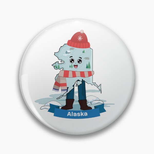 Item preview, Cute Alaska Map Character - Kawaii Snowy Wild Winter Art designed and sold by Travel.Art.