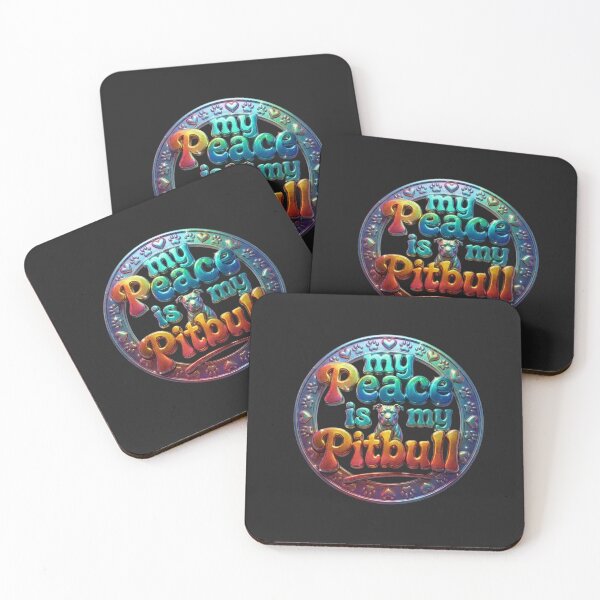 Item preview, My Peace Is My Pitbull - 3D Iridescent Rainbow Chrome Emblem Art designed and sold by My Pitbull Place.
