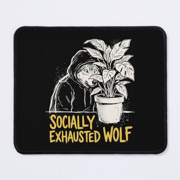 Item preview, Socially Exhausted Wolf Hoodie Grunge Dark Humor Introvert designed and sold by cabana.space.