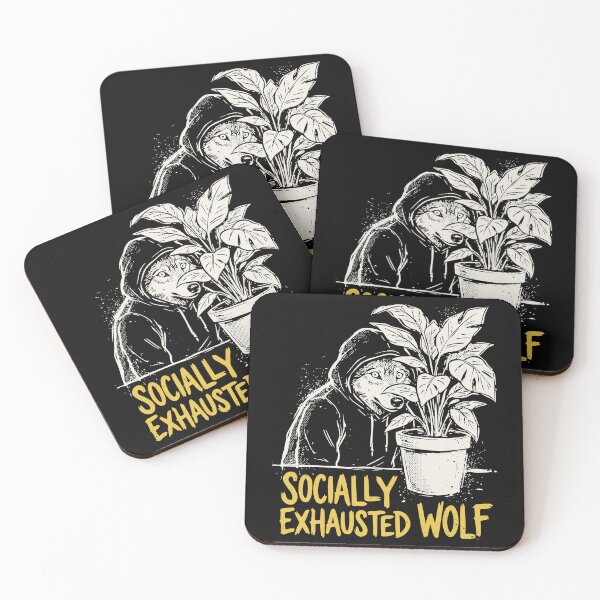 Item preview, Socially Exhausted Wolf Hoodie Grunge Dark Humor Introvert designed and sold by cabana.space.