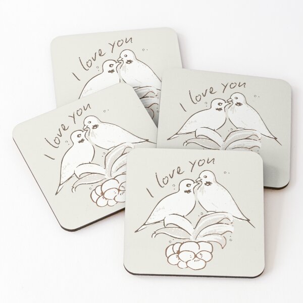 Item preview, Romantic Vintage Doves I Love You with Pansies designed and sold by TackyTime.