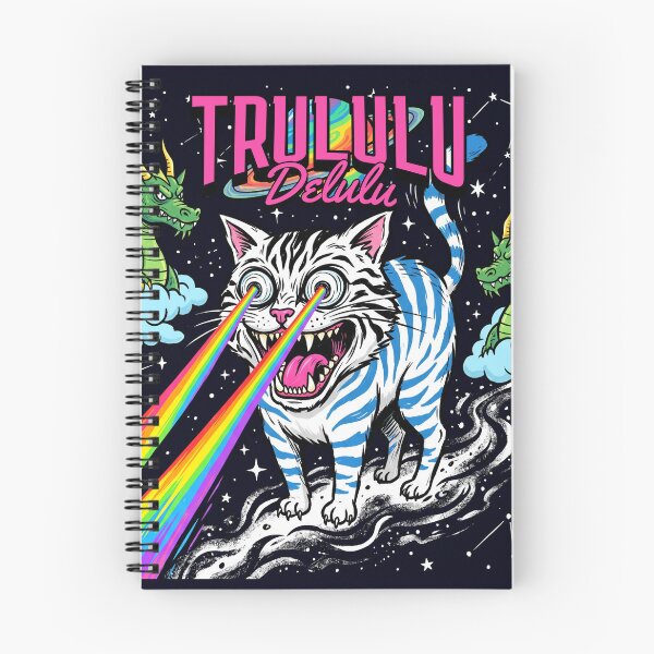 Item preview, Trululu Delulu – Funny Chaos Space Cat Rainbow Laser Eyes Gift designed and sold by StillWildink.
