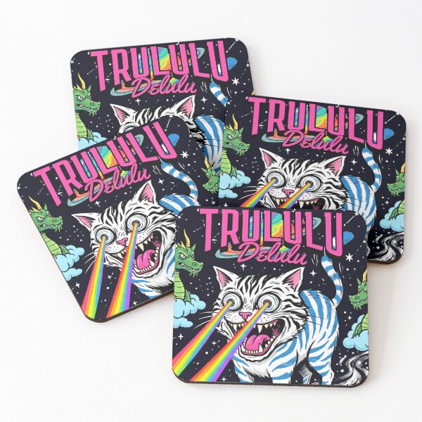 Item preview, Trululu Delulu – Funny Chaos Space Cat Rainbow Laser Eyes Gift designed and sold by StillWildink.