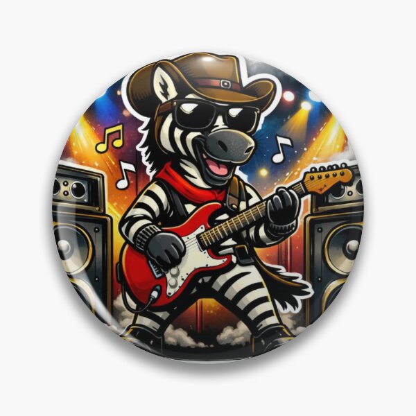 Item preview, Rockstar Zebra Guitarist Shirt - Funny Country Rock Concert Tee - Cool Zebra Music Sticker designed and sold by MerchlyMike.