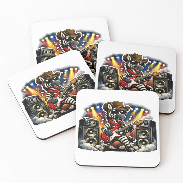 Item preview, Rockstar Zebra Guitarist Shirt - Funny Country Rock Concert Tee - Cool Zebra Music Sticker designed and sold by MerchlyMike.